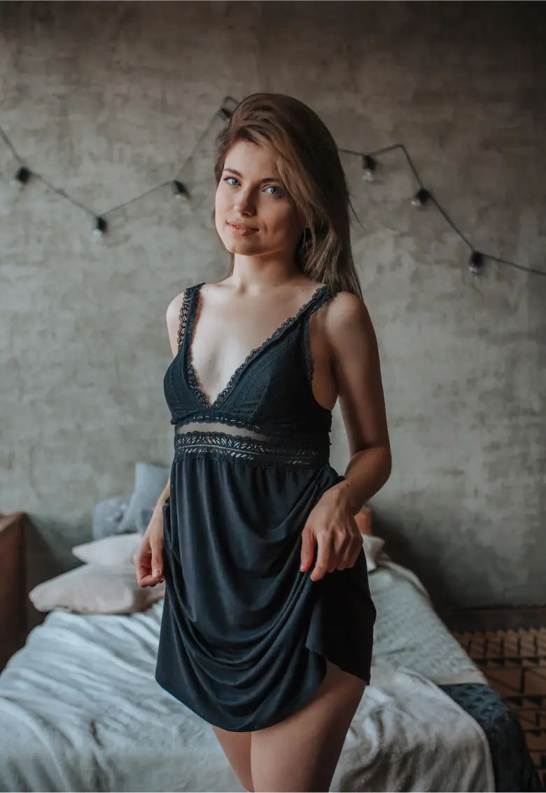 DARK TURQUOISE SILK-LOOK NIGHTDRESS