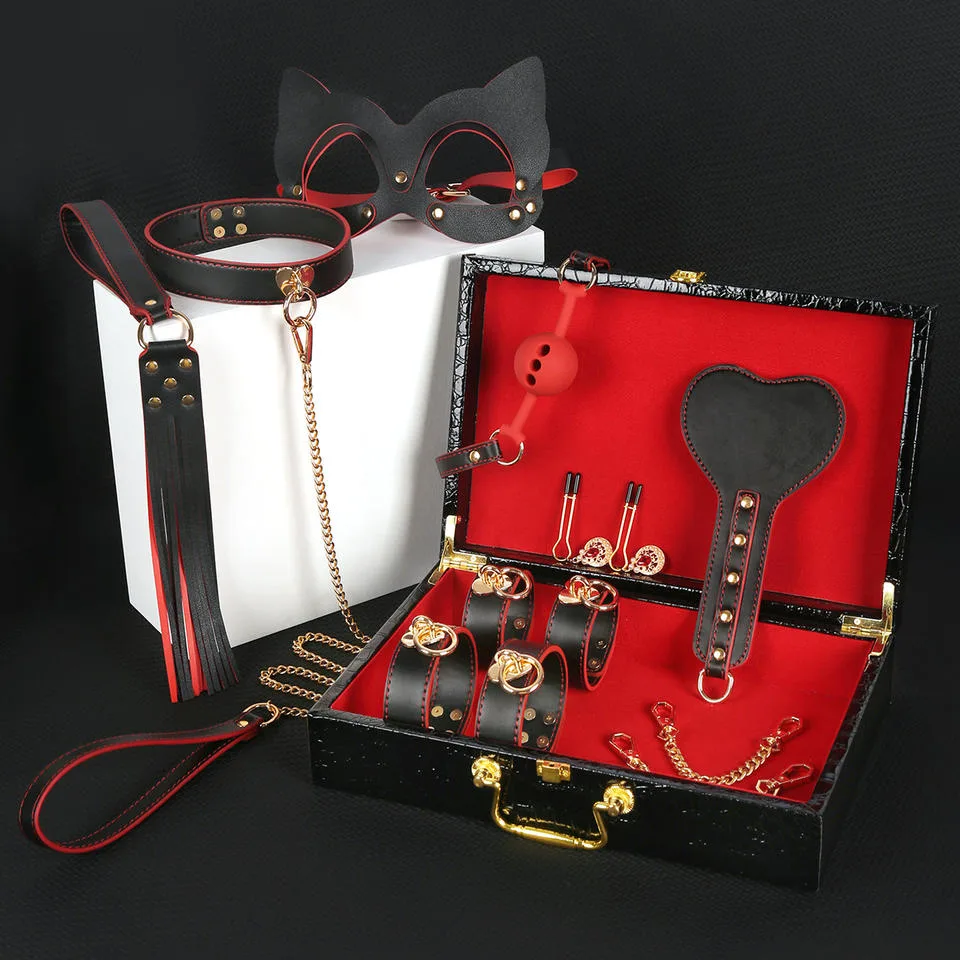 SMOOTH XQ-7824683 Black-Red 8-Piece Bondage Set - Image 2