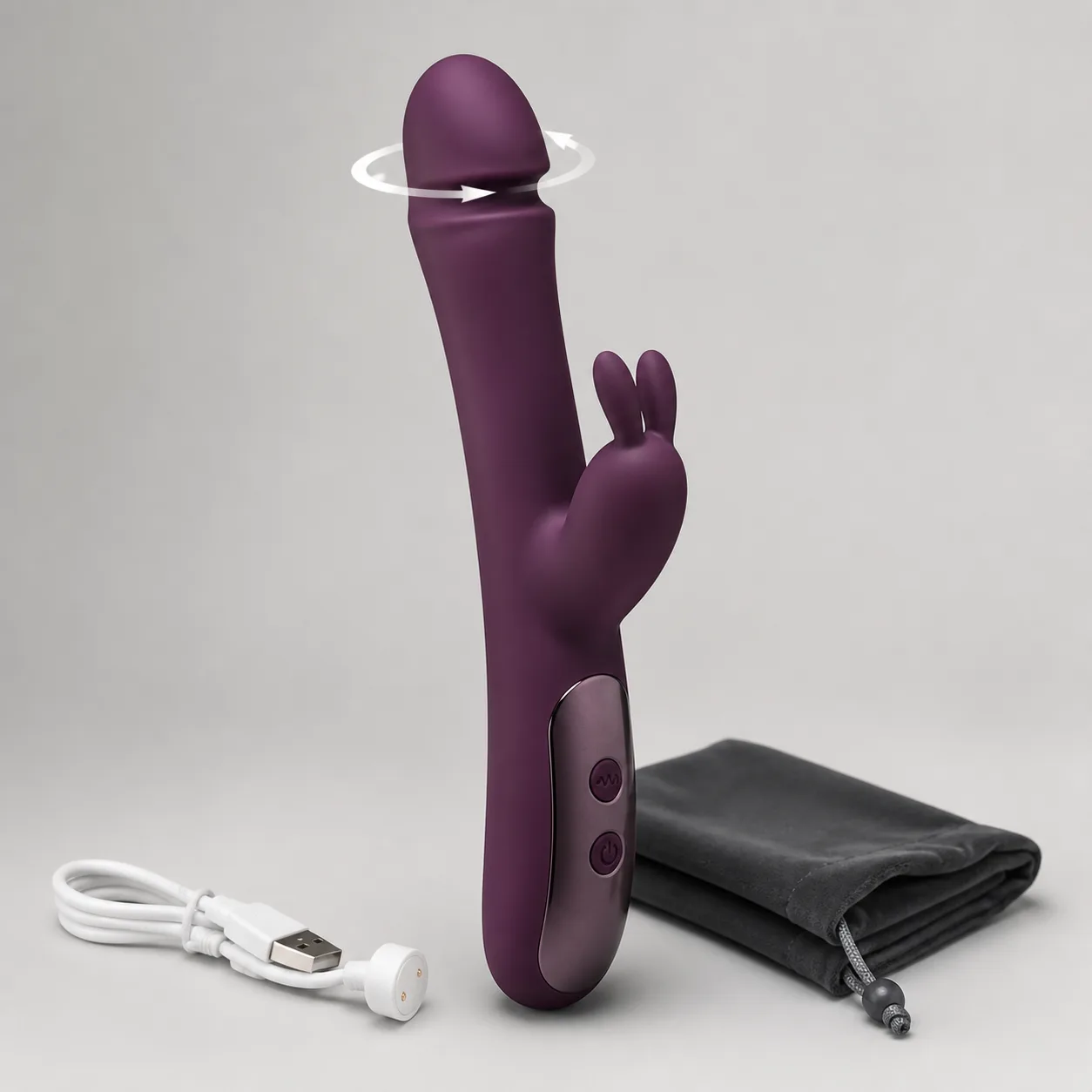 360-Degree Rotating Dual-Zone Rabbit Vibrator
