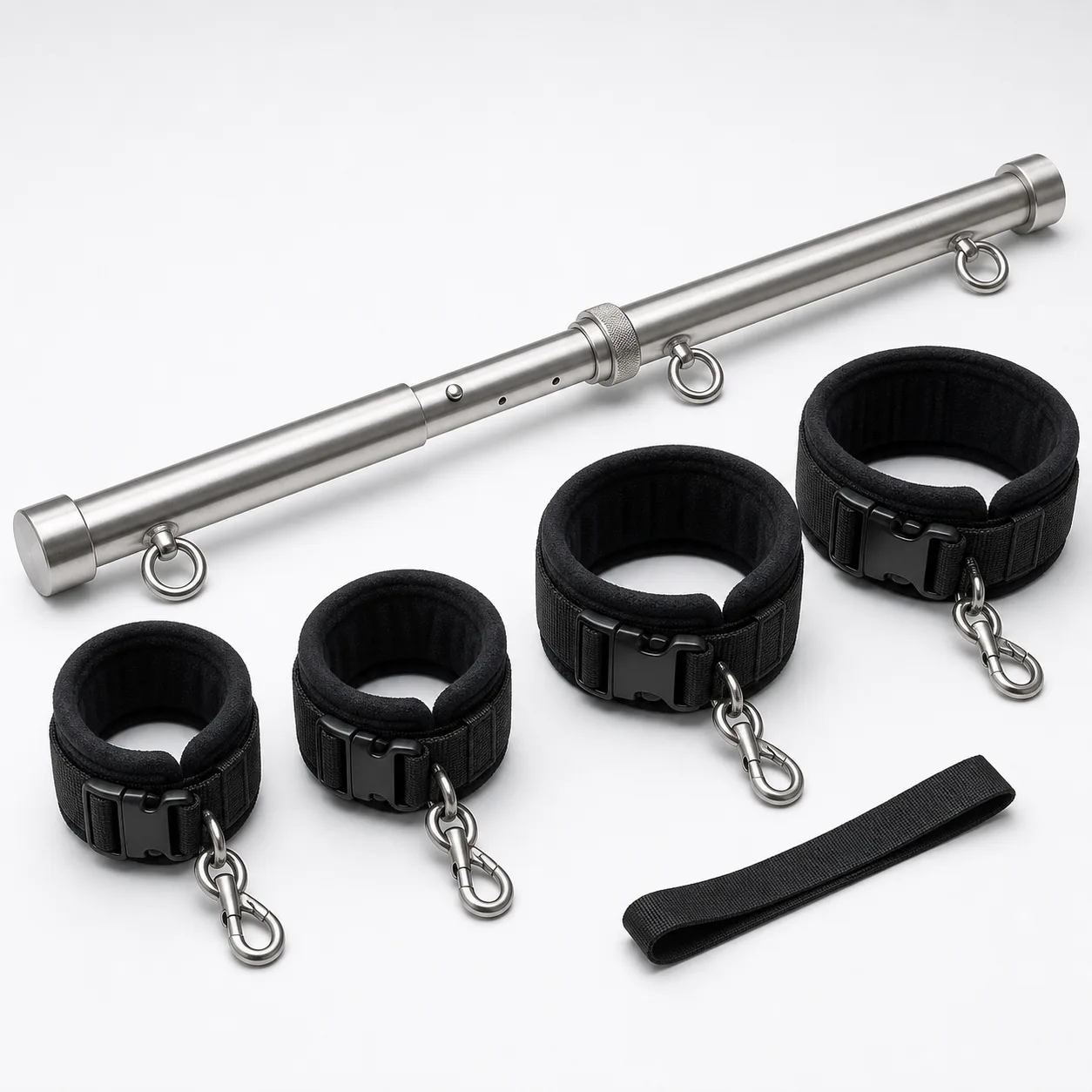 Adjustable Steel Spreader Bar with Padded Cuffs