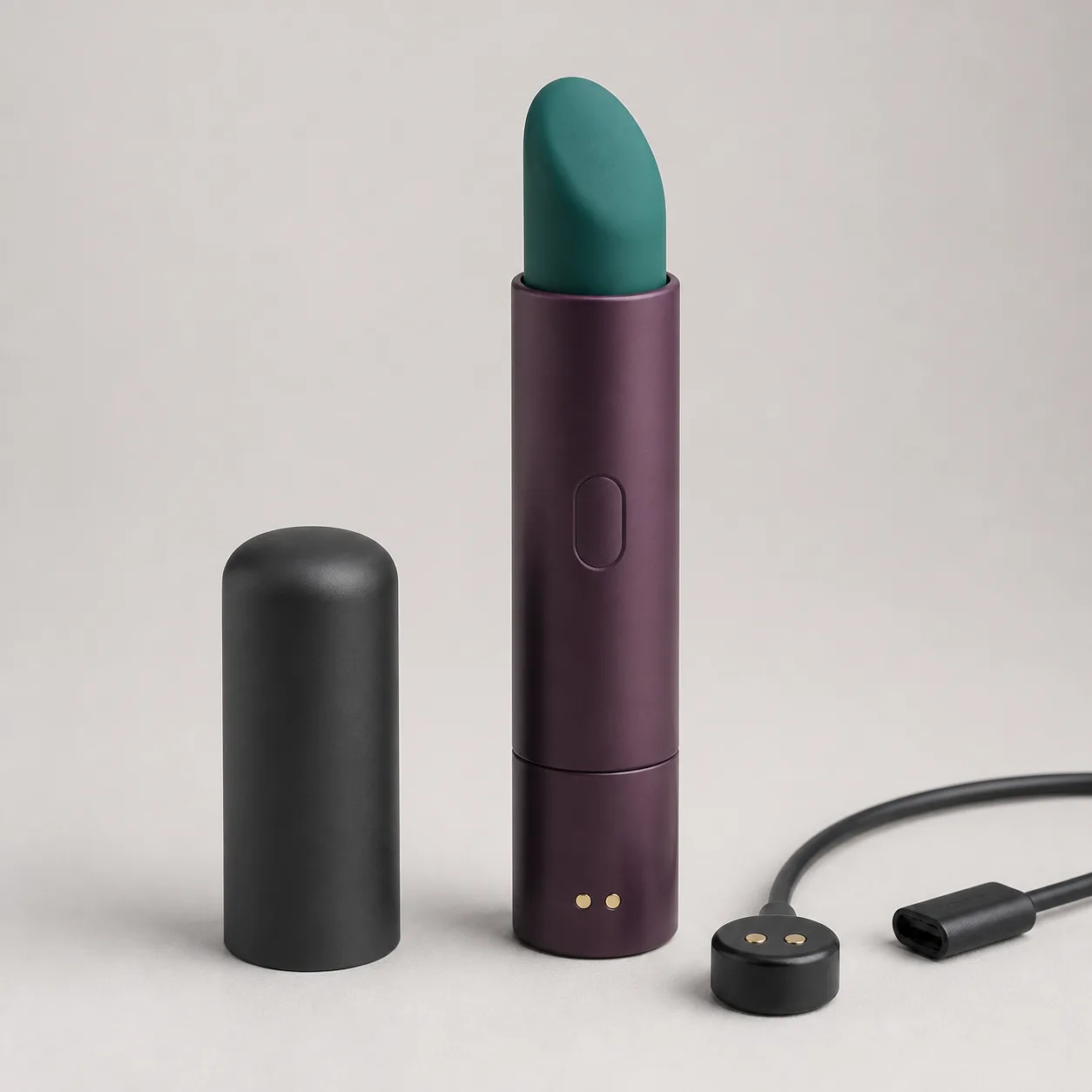 Angled-Tip Rechargeable Lipstick Vibrator