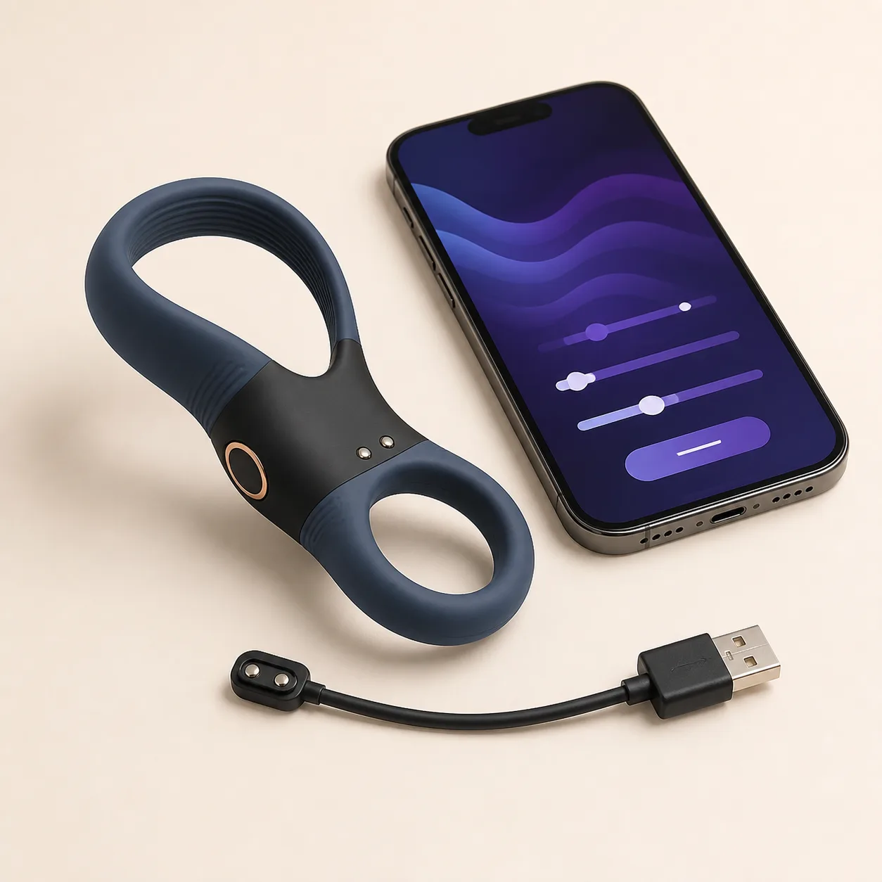 App-Controlled Asymmetric Dual-Loop Vibrating Ring