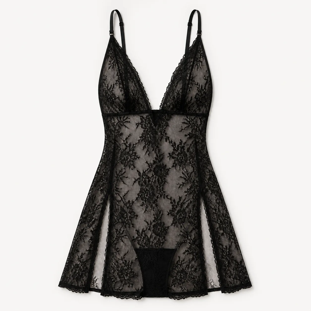 Jia Shang 1054586742010 Deep-V Side-Slit Chemise