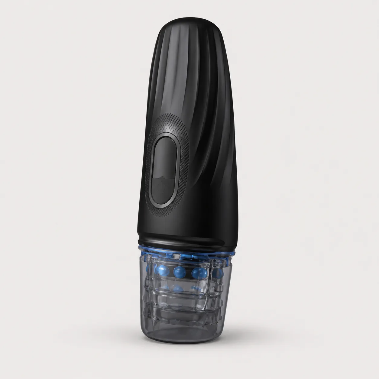 Black Spacerail Automatic Stroker with Clear Blue Drive Chamber
