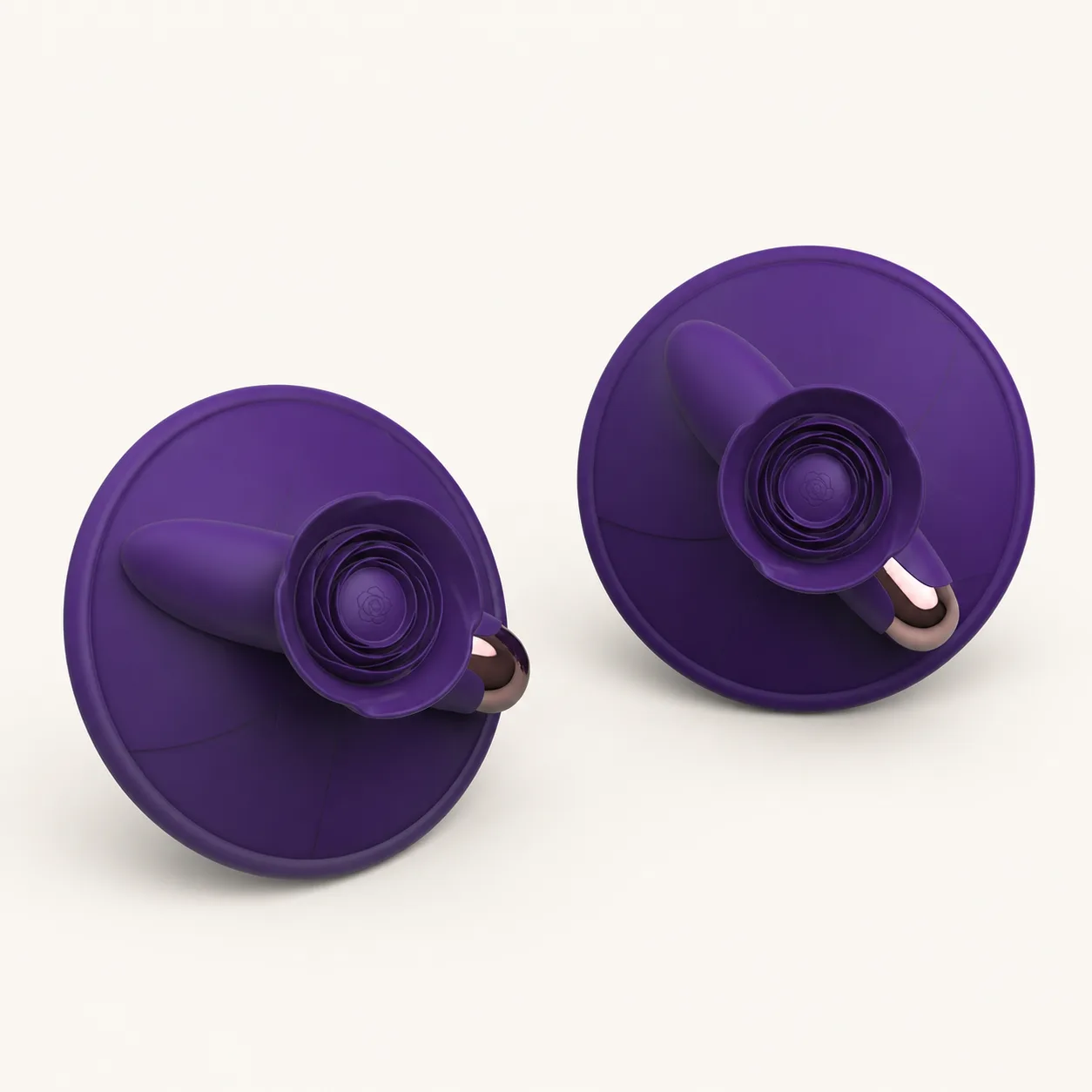 Blue Rabbit BR-YL-01 Purple or Red Rose-Cup 10-Mode Vibrator Pair
