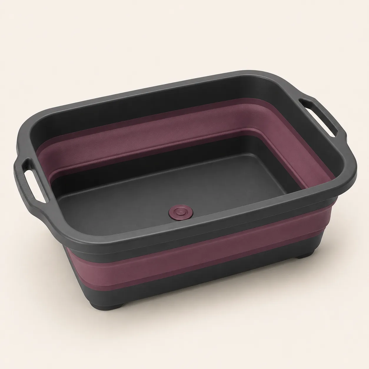 Collapsible Care-Washing Basin with Drain Plug