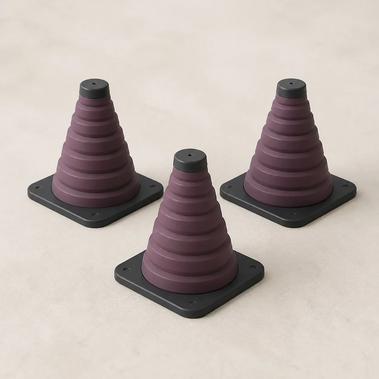 Collapsible Care-Washing Zone Marker Cones, 3-Pack