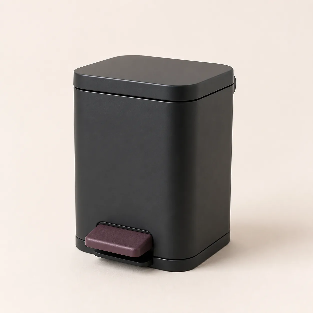Compact Foot-Pedal Care-Waste Bin with Close-Fit Lid