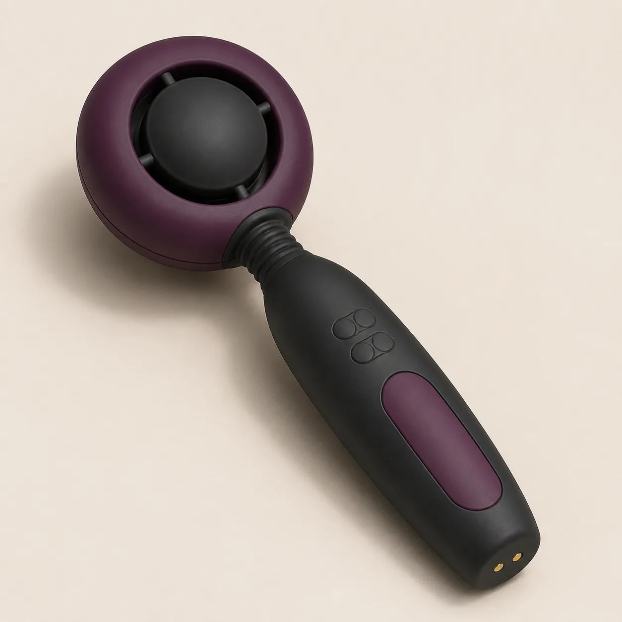 Concentric Dual-Zone Wand Massager with Independent Center Dome and Outer Ring