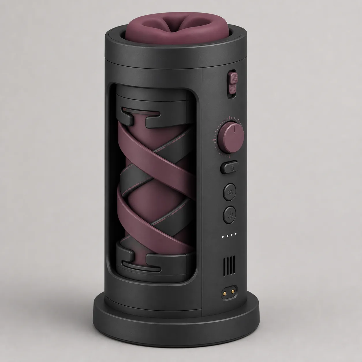 Counter-Rotating Twin-Helix Automatic Stroker with Split Drive Collars
