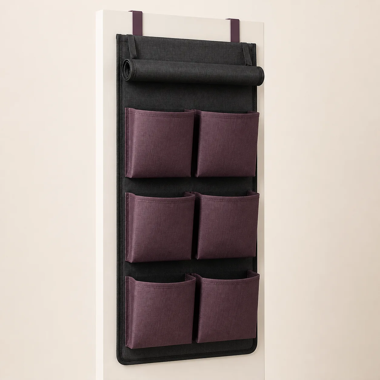 Covered Multi-Pocket Over-Door Care-Supply Organizer