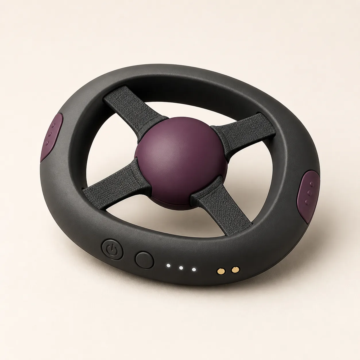 Cross-Web Suspended-Orb Palm Vibrator with Twin Tension Tabs