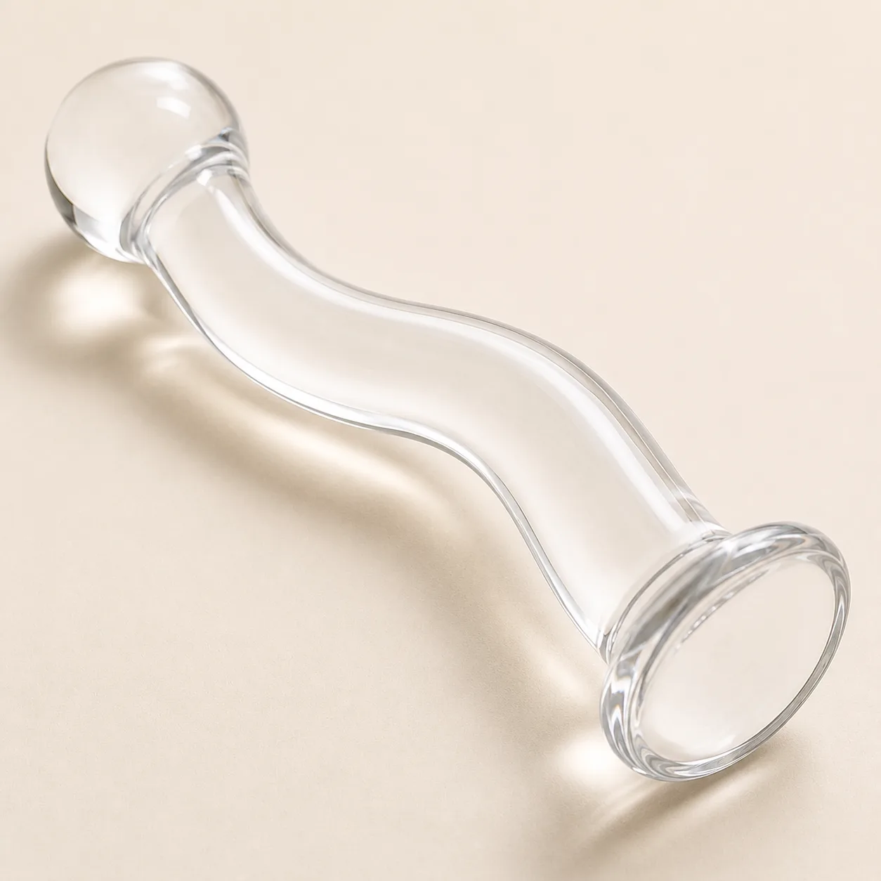 Curved Borosilicate Glass Wand - Smooth Precision with Wide Base - Image 2