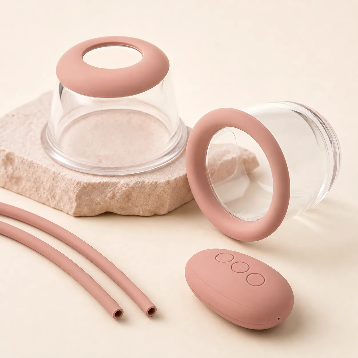 Dual Clear Suction-Cup Sensory Massager with Remote - Image 2