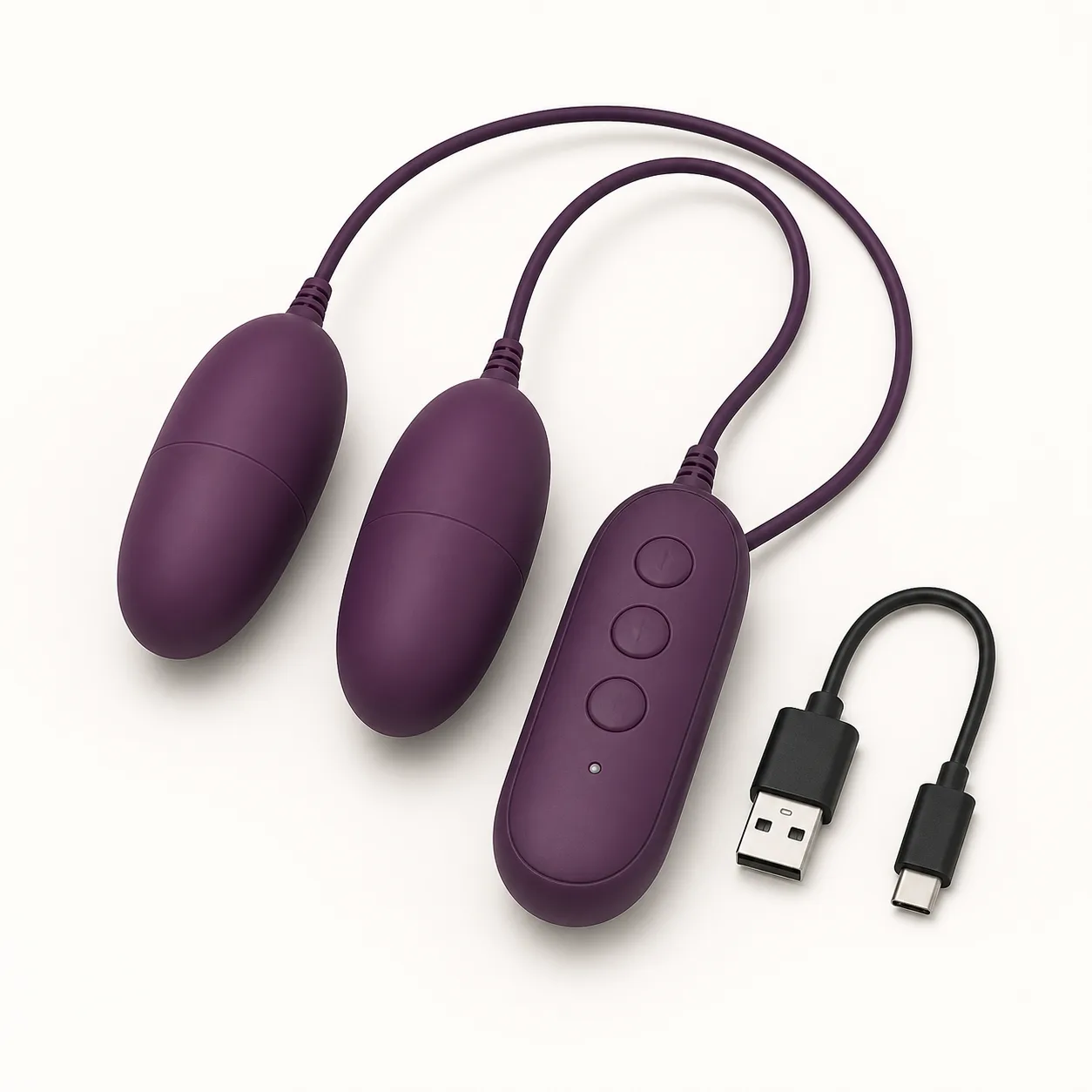 Dual-Egg Wired Controller Vibrator