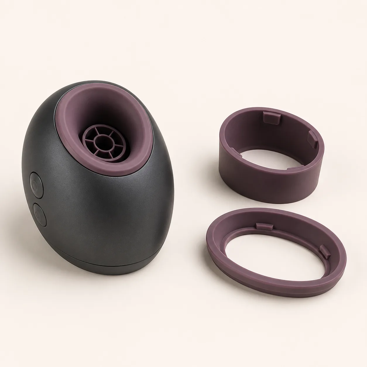 Dual-Rim Oval Air-Pulse Stimulator with Deep and Shallow Bayonet Seals