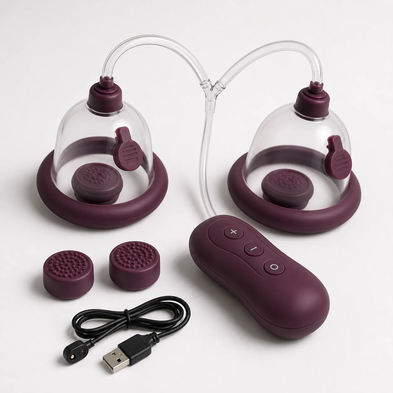 Dual Vacuum Nipple Cups with Vibration Controller