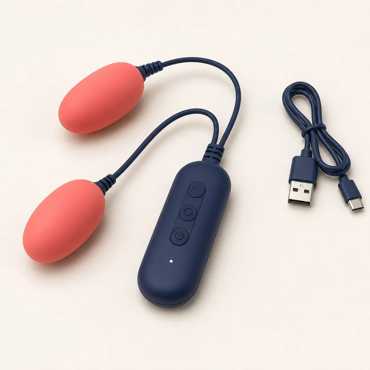 Dual Wired Egg Vibrator with Hand Controller