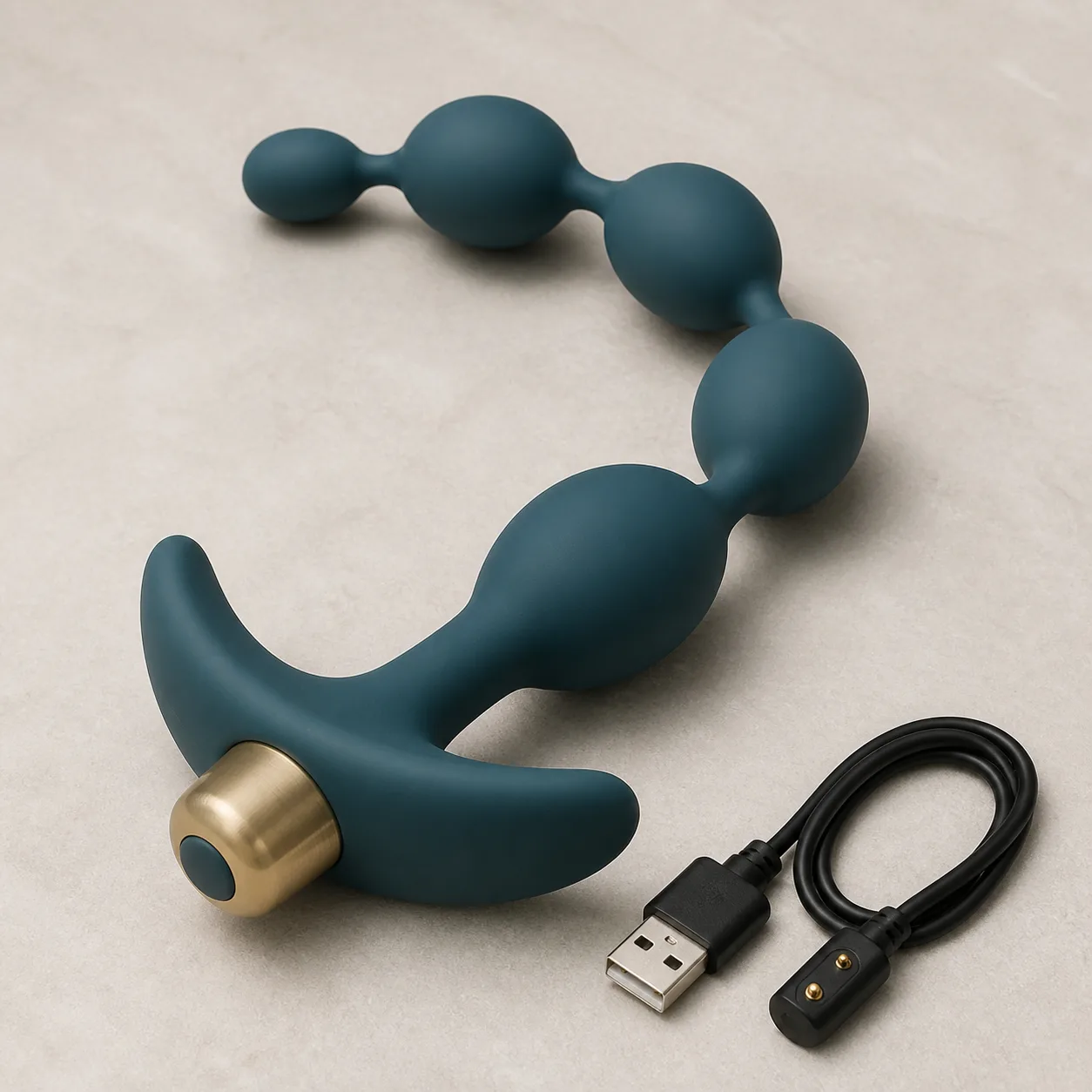 Five-Stage Curved Vibrating Anal Bead Wand