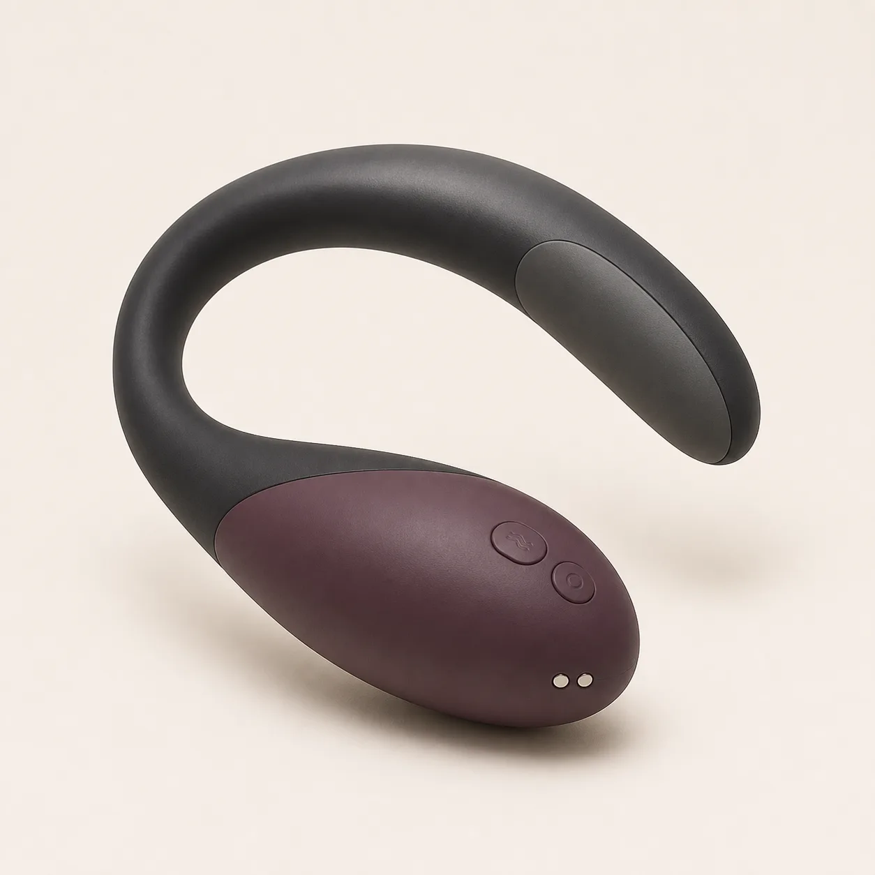 Flexible C-Loop Strapless Couples Vibrator with Offset Dual Motors