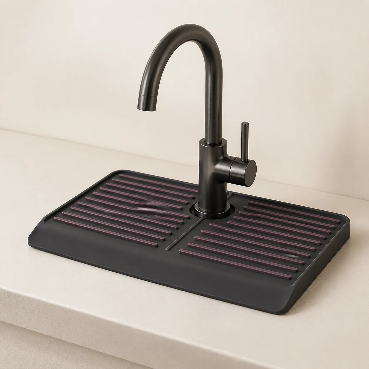 Foldable Care-Washing Faucet Splash-Catcher Mat