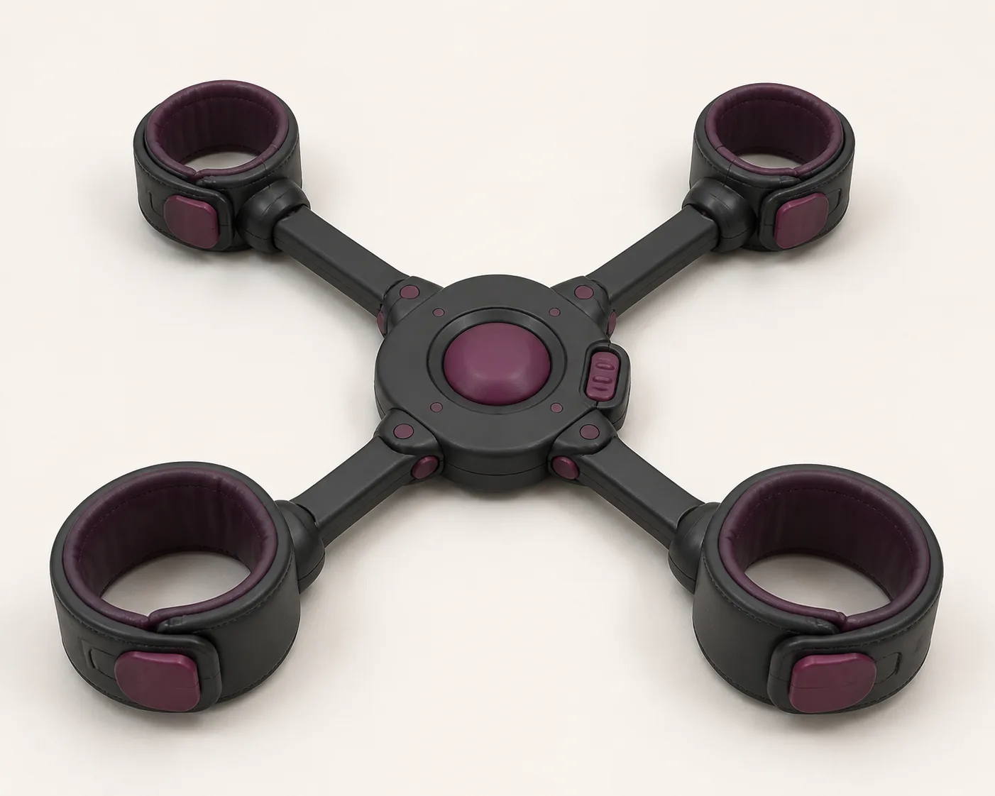 Four-Cuff Articulated Diamond Restraint Frame with Master Release