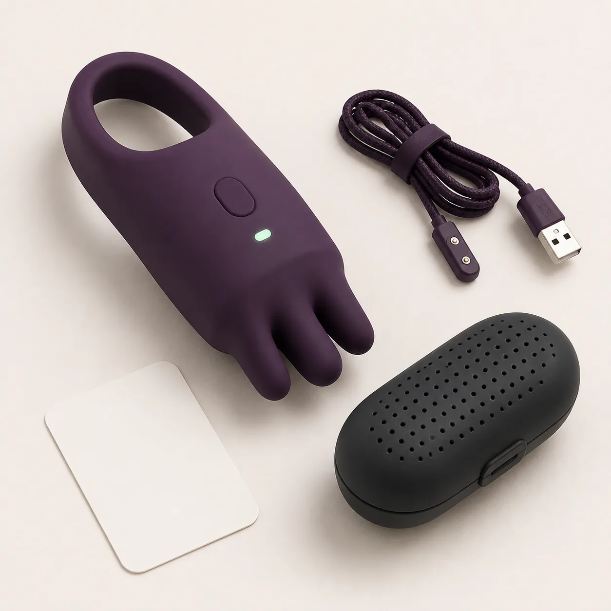 Four-Fin Memory-Control Finger Sleeve Vibrator