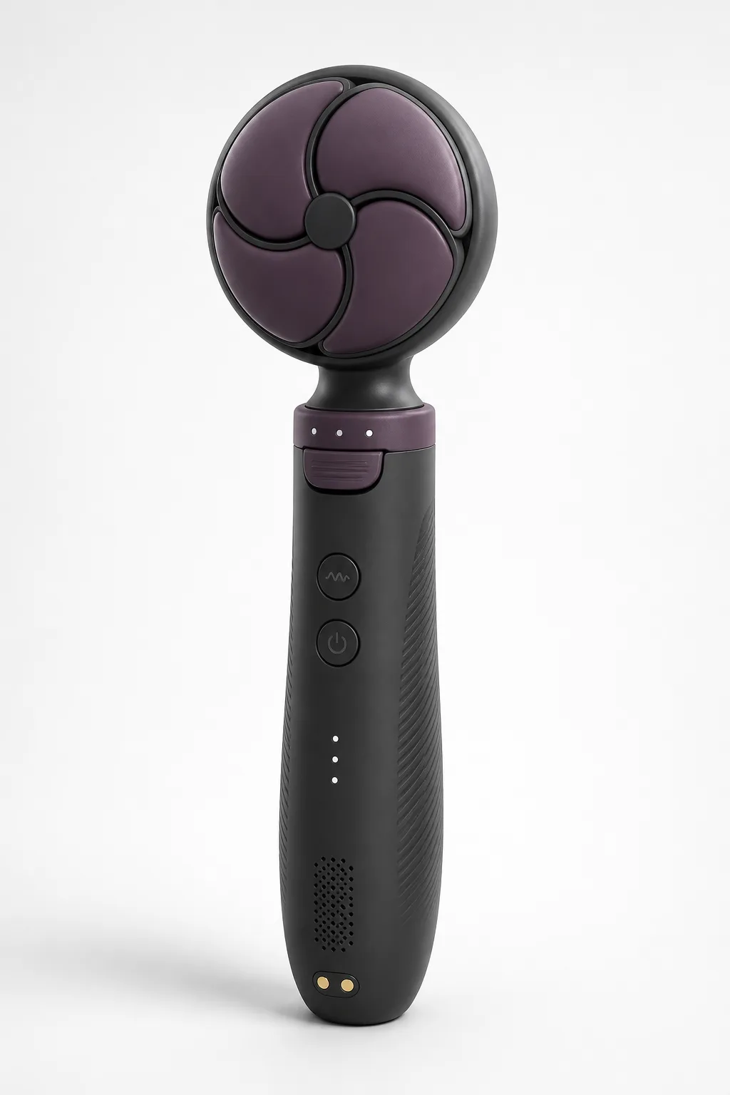 Four-Leaf Overlap-Shear Wand Massager with Three-Stop Travel Collar