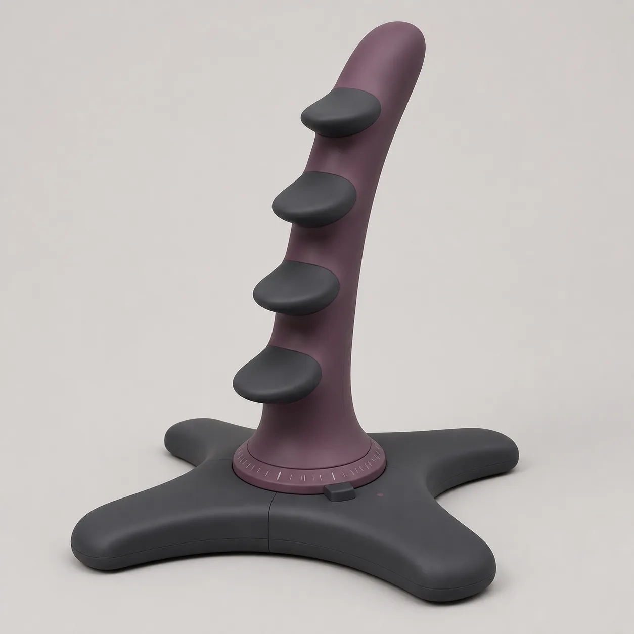 Four-Lobe Helical-Offset Anal Trainer with Indexed Safety Base
