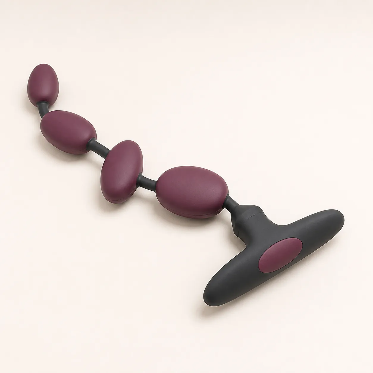 Four-Paddle Alternating-Axis Anal Bead Strand with Wide Cross Handle