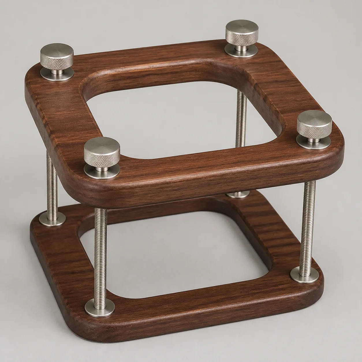 Four-Post Walnut Adjustable Compression Frame
