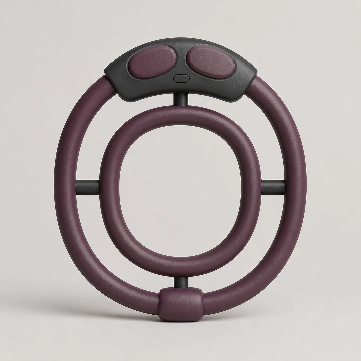 Four-Spoke Concentric-Oval Couples Ring with Crescent Twin-Pad Pod and Sliding Lower Clasp