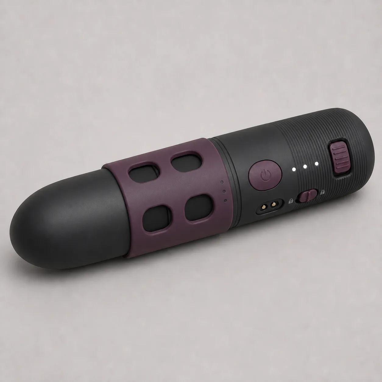 Four-Window Sliding-Damper Bullet Vibrator with Three-Stop Sleeve