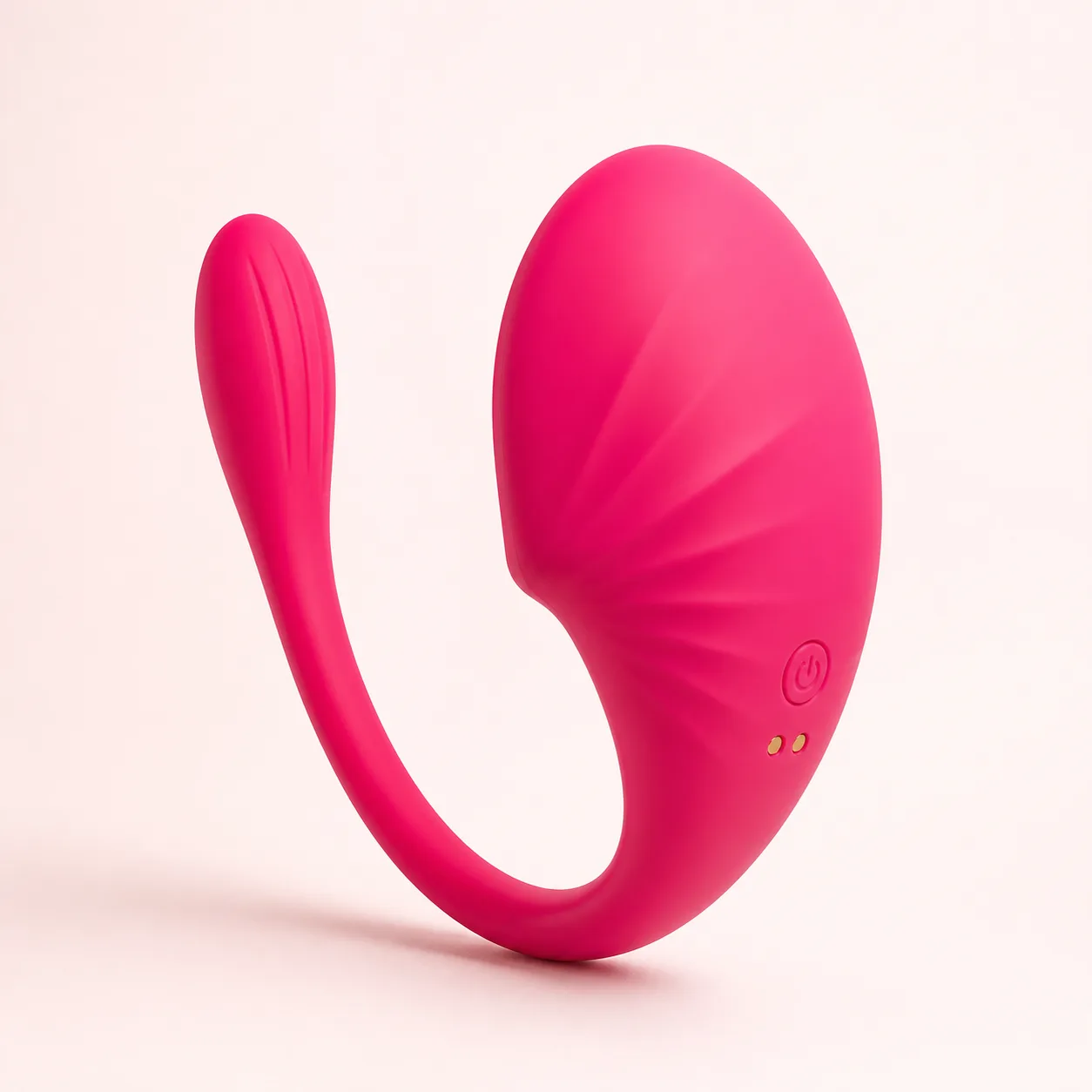 Fuchsia U-Shape Wearable Couples Vibrator with Fan-Groove and Triple-Groove Paddles