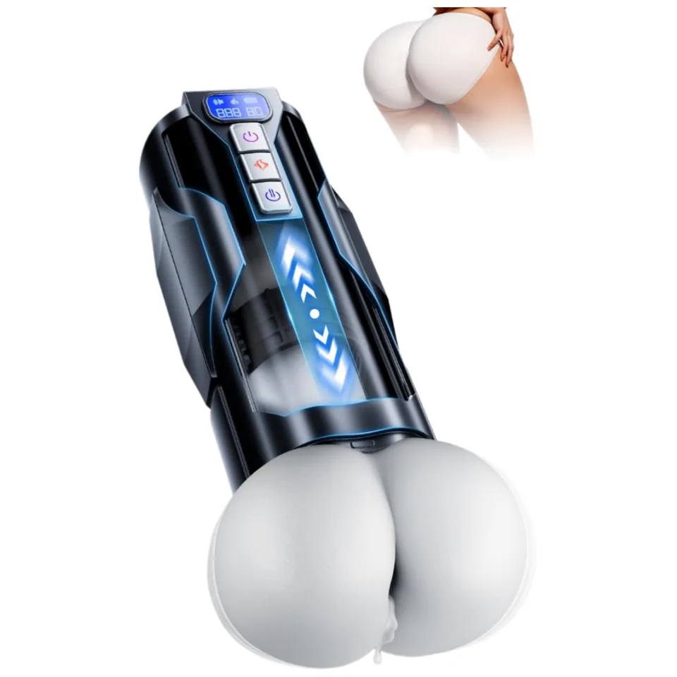 M110 Black LCD Heated Thrusting Masturbator