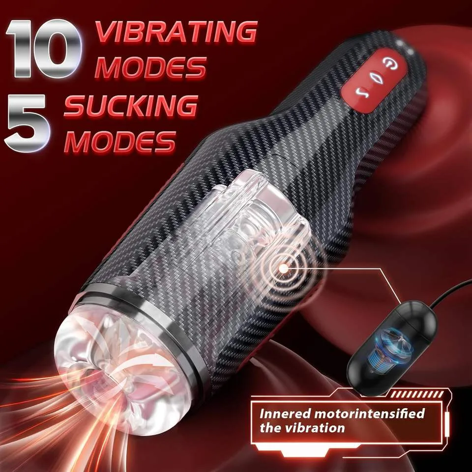 GM-526 Black 10-Vibration 5-Suction Heated Masturbator - Image 3