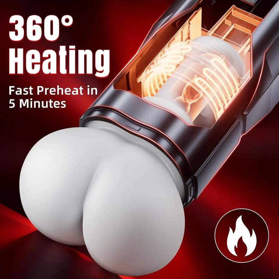 M110 Black LCD Heated Thrusting Masturbator - Image 3