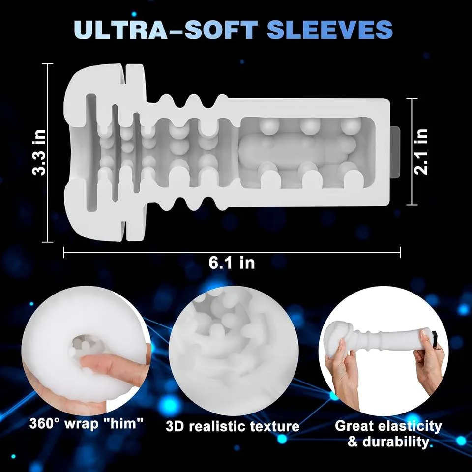 GM-382 Thrusting Suction Vibrating Male Masturbator: Black or White - Image 6