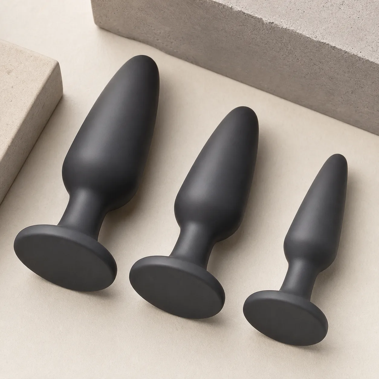 Three-Piece Graduated Anal Training Set - Wide-Base Beginner Progression - Image 2