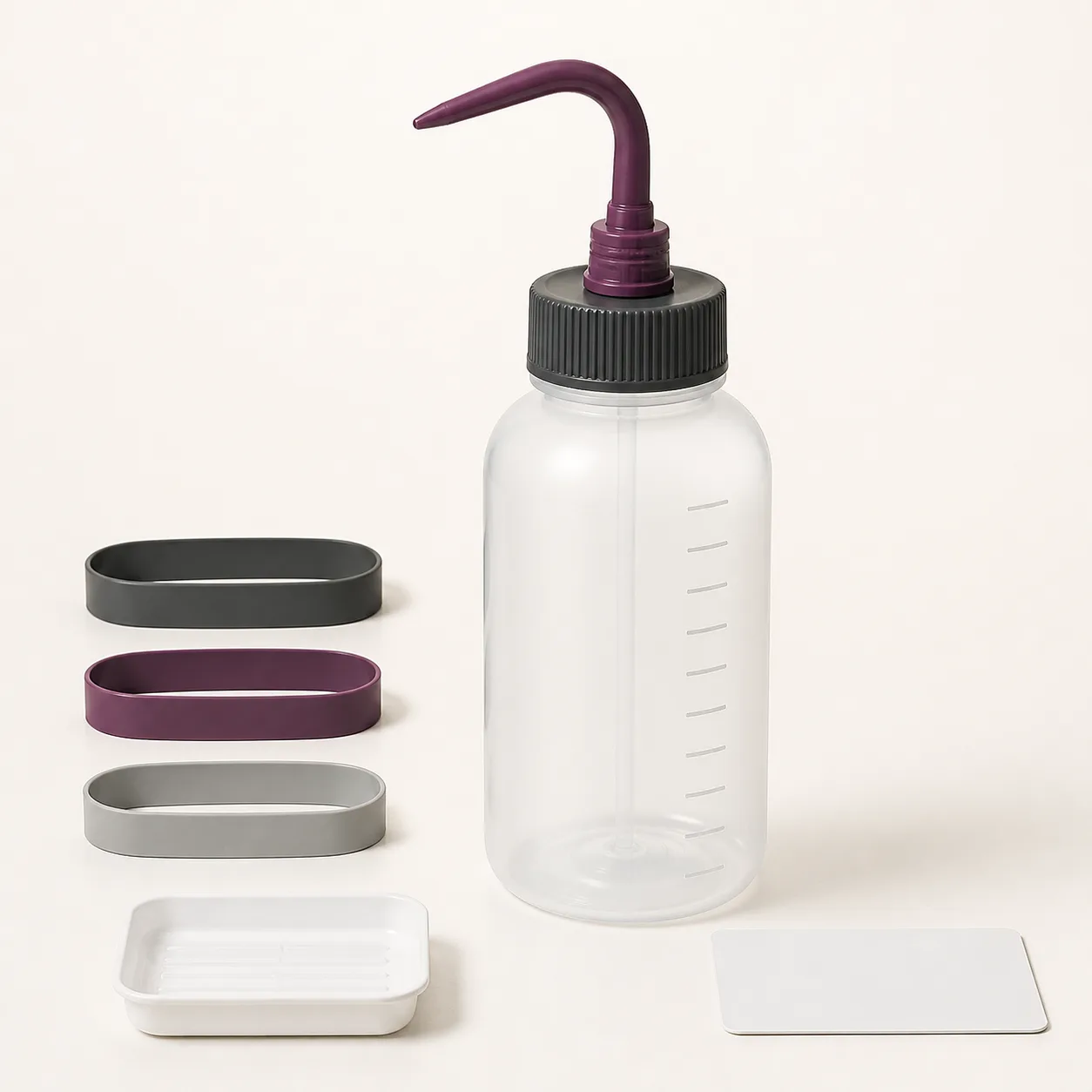 Graduated Bent-Nozzle Rinse Bottle with ID Bands