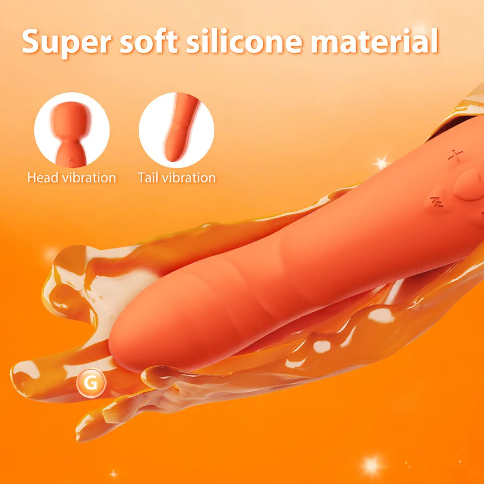 KRSJJ V674 Orange Dual-Sided App Vibrator with 10 Modes - Image 4