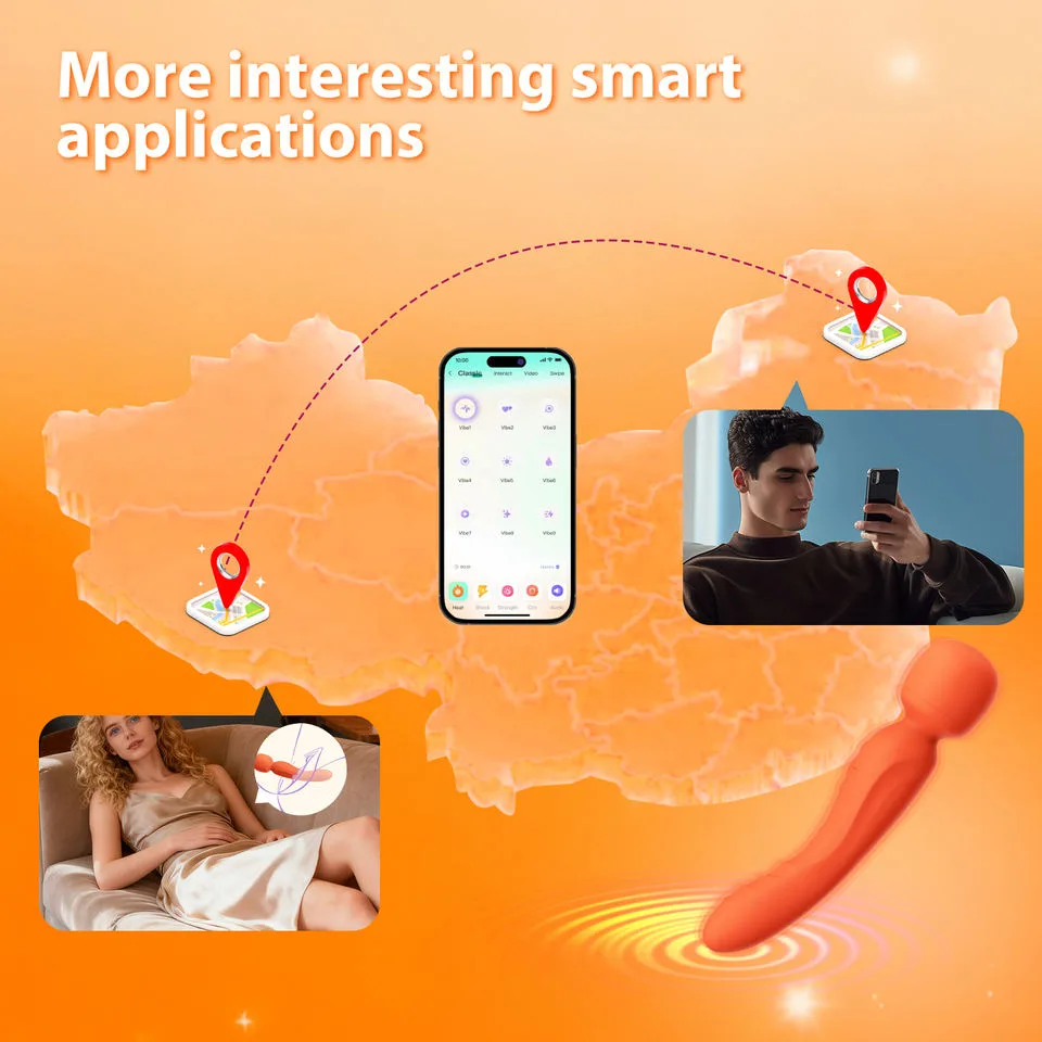 KRSJJ V674 Orange Dual-Sided App Vibrator with 10 Modes - Image 5