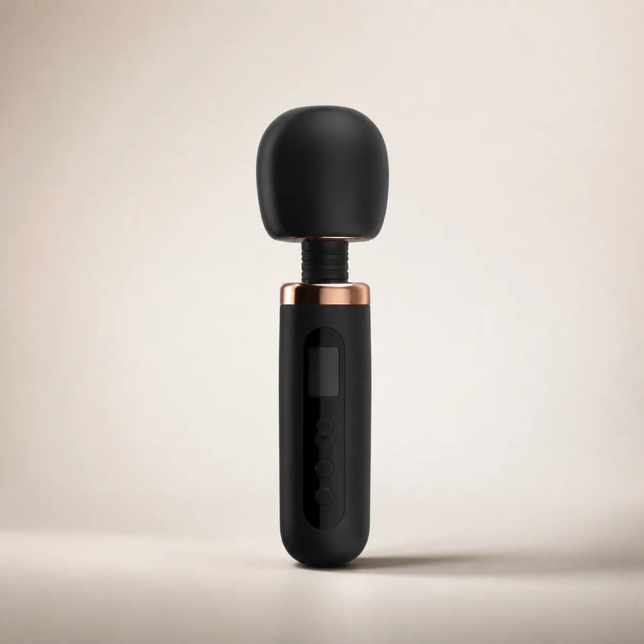 LCD-Display Mini Wand Massager with Rounded Head and Front Controls