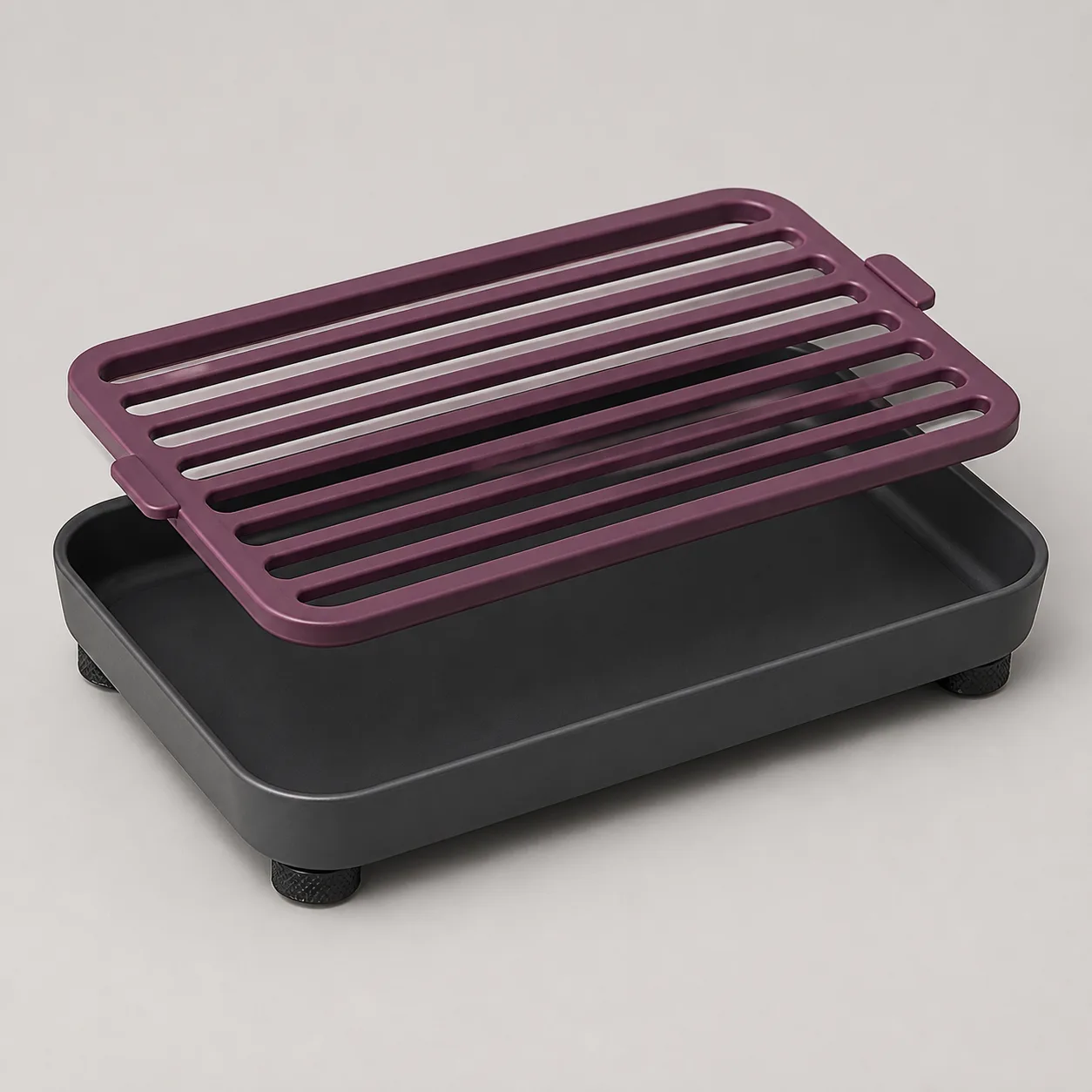 Lift-Out Slotted Care-Drying Tray with Drip Basin