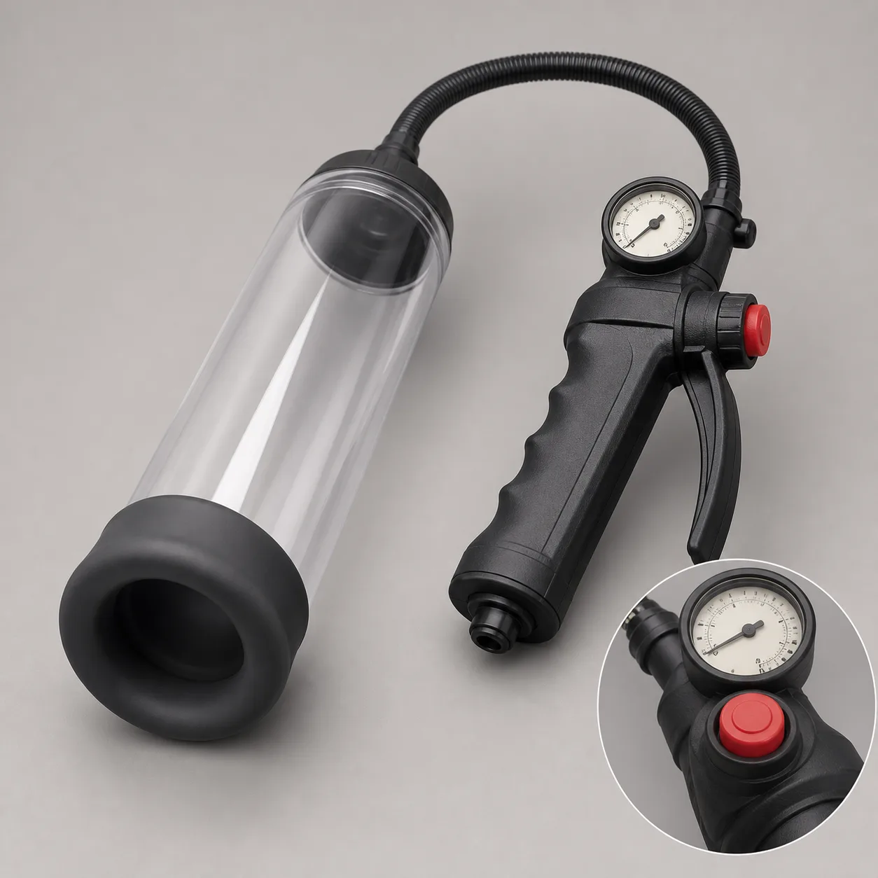 Manual Vacuum Pump with Gauge & Quick Release