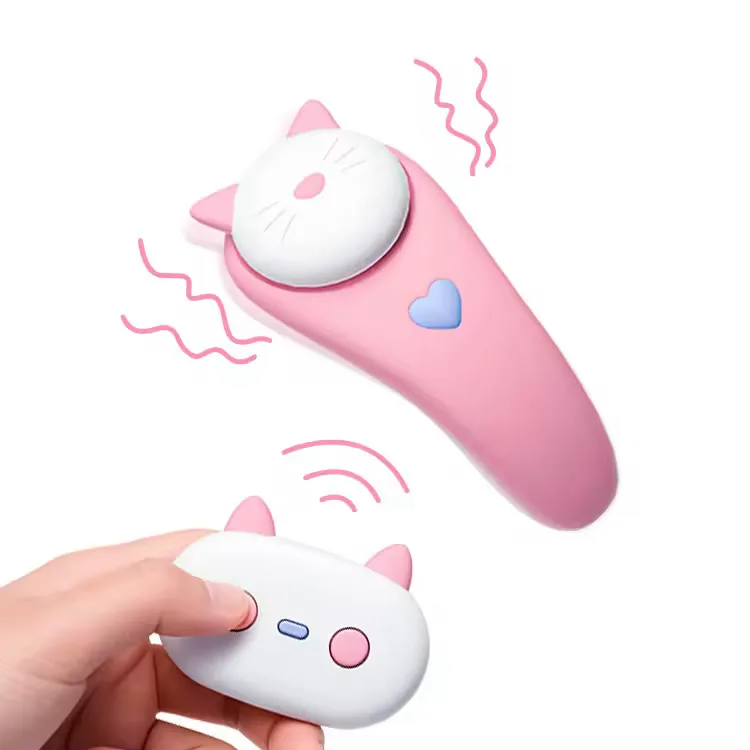 Pink Cat-Design Wearable Vibrator with Wireless Remote