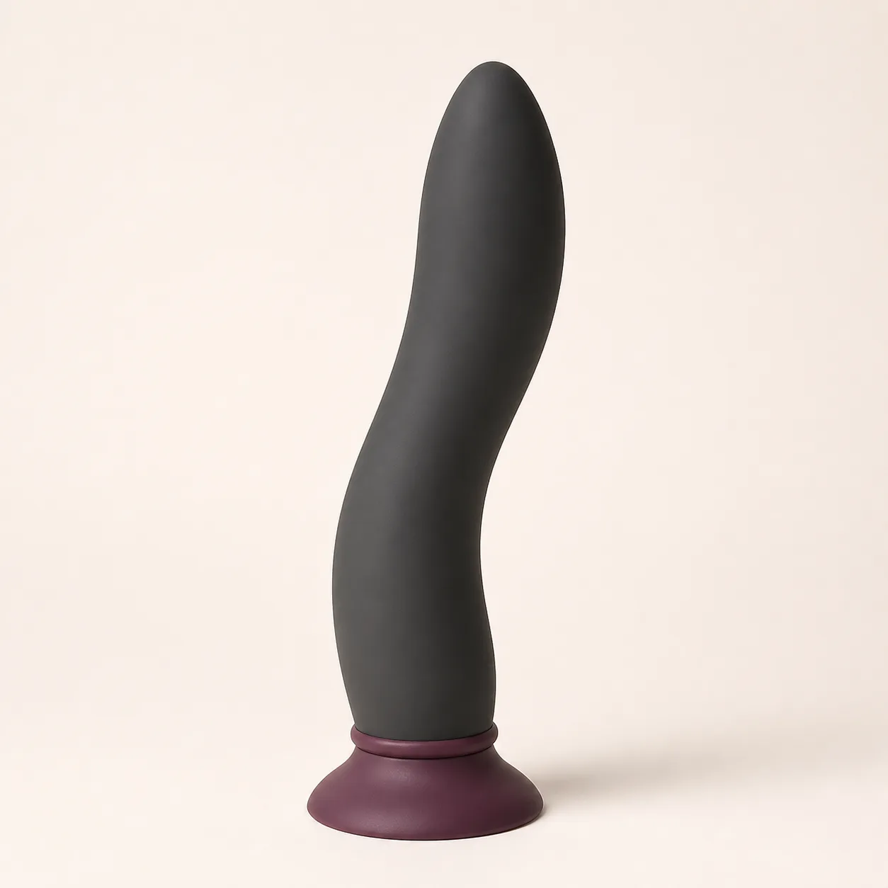 Poseable-Core Curved Dildo with Wide Suction Base