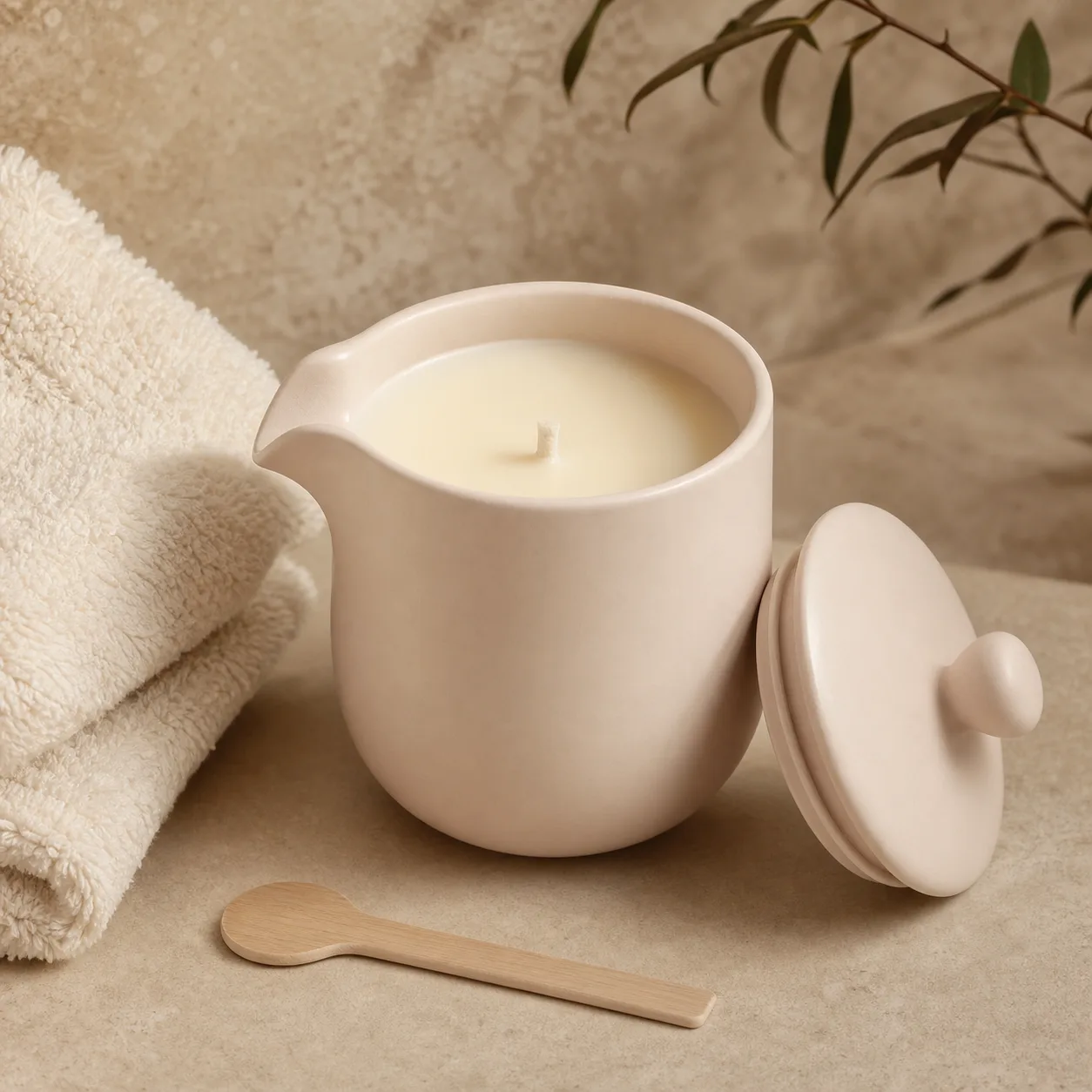 Pour-Spout Massage Candle for External Body Massage