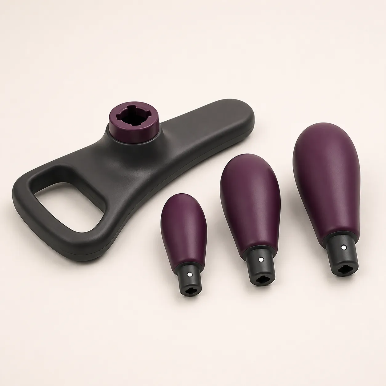 Quarter-Turn Interchangeable Anal Trainer with Three Graduated Heads