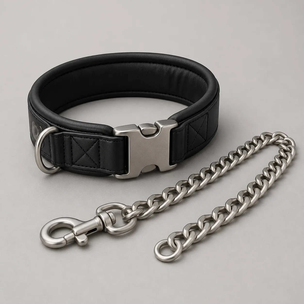 Quick-Release Padded Collar & Detachable Chain Set